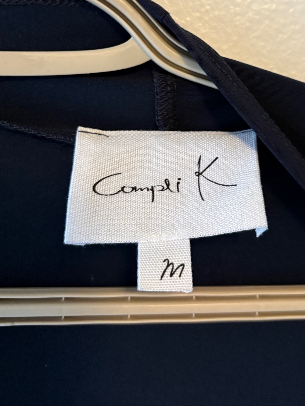 Compli K Dark Navy Blue Open-Front Draped Cardigan Size Medium Long Sleeve - Picture 4 of 7